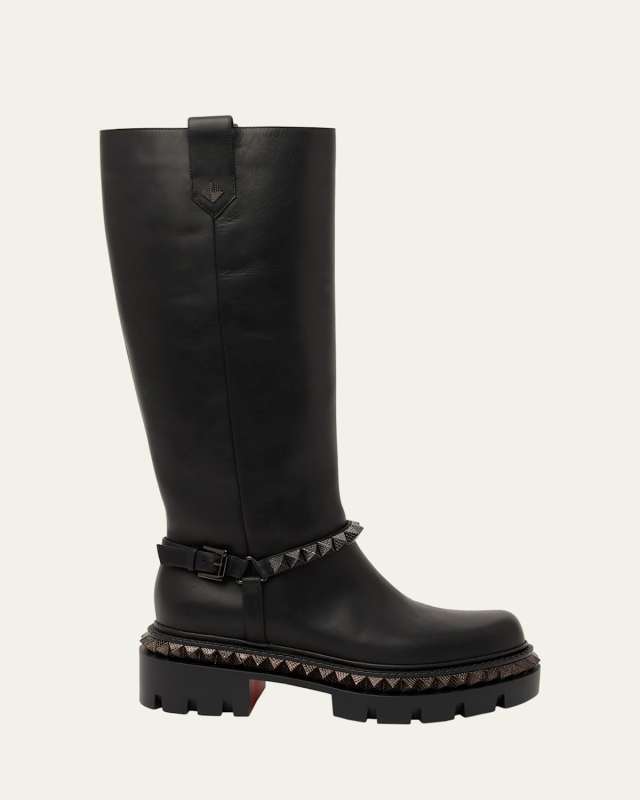 Marinetta Pyraclou Leather Red Sole Knee-High Boots
